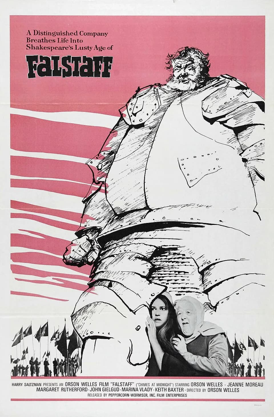 Margaret Rutherford - Poster for the 1967 U.S. release of the 1966 film, Chimes at Midnight, titled Falstaff