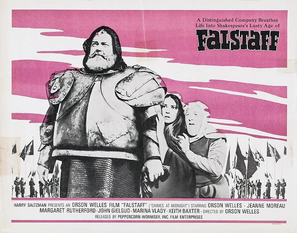 Margaret Rutherford - Poster for the 1967 U.S. release of the 1966 film, Chimes at Midnight, titled Falstaff
