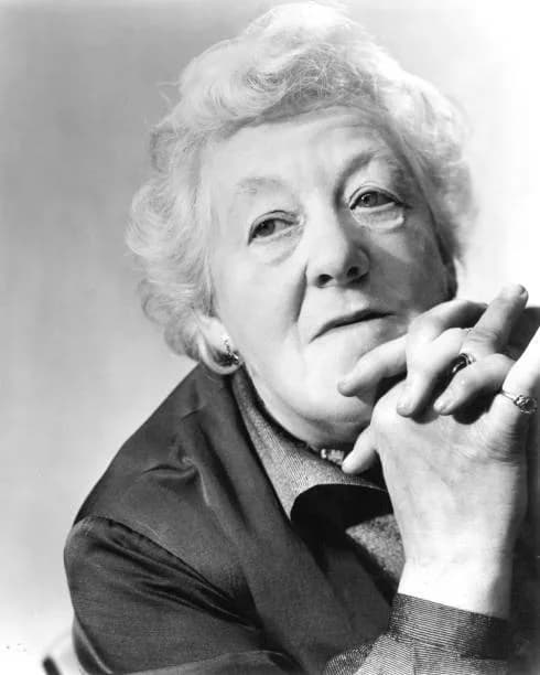 Margaret Rutherford - This is a vintage press photo, circulated for publicity, of Dame Margaret Rutherford, published in 1960 without copyright notice, qualifying it under public domain.