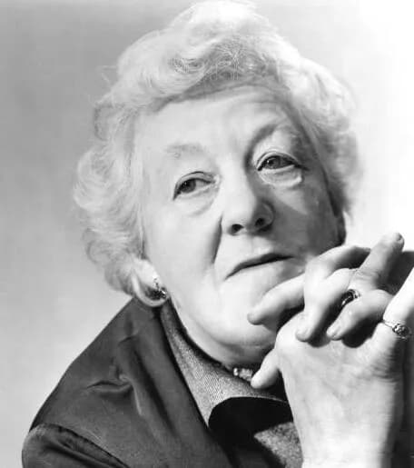 Margaret Rutherford - This is a vintage press photo, circulated for publicity, of Dame Margaret Rutherford, published in 1960 without copyright notice, qualifying it under public domain.