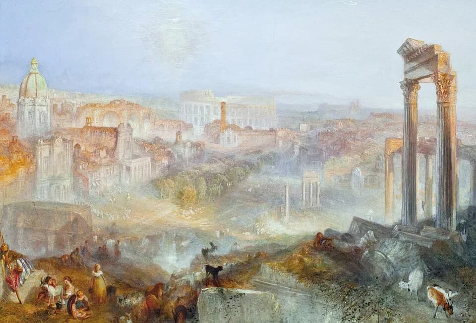 Archibald Primrose, 5th Earl of Rosebery - Ten years after his final journey to Rome, Turner envisioned the Eternal City through a veil of memory. Baroque churches and ancient monuments in and around 