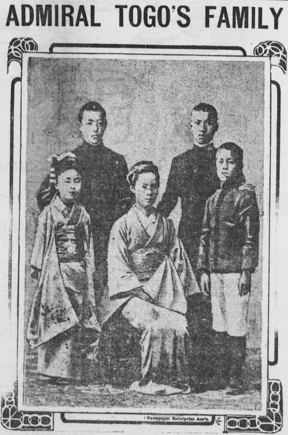 Tōgō Heihachirō - in 1904, Tōgō Heihachirō was an admiral in the Imperial Japanese Navy. This photo is of his wife and four children.