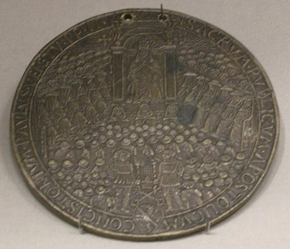 Paul III - Emilio orfini da foligno e andrea di niccolò da Viterbo, medaglia del concistoro di papa paolo II, 1466-1467