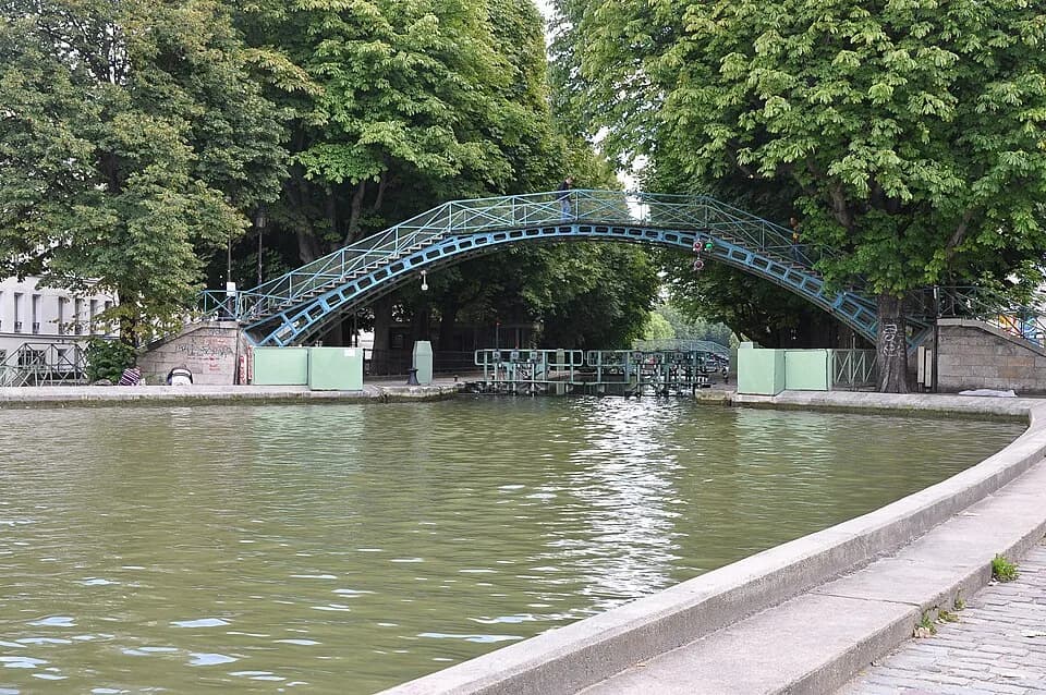Michèle Morgan - Footbridge Bichat on the Canal Saint-Martin in Paris10th district, France.