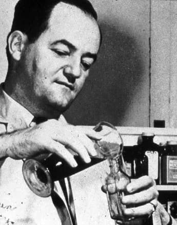 Hubert Humphrey - Former vice President Hubert H. Humphrey working as a pharmacist in South Dakota.