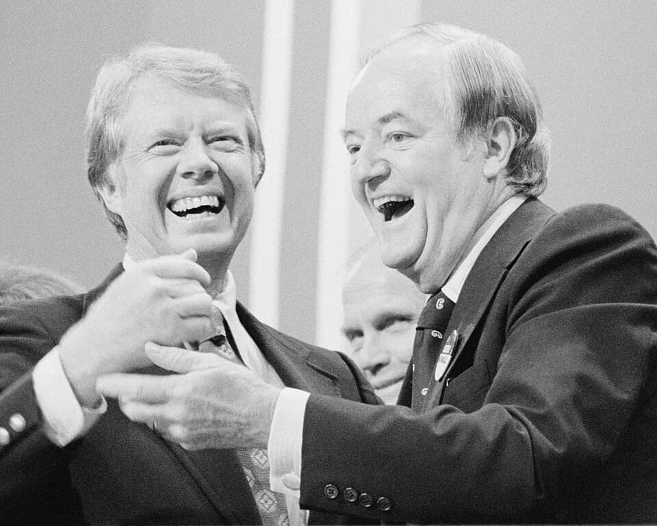 Hubert Humphrey - Jimmy Carter and Sen. Hubert Humphrey at the 1976 Democratic National Convention, New York City.