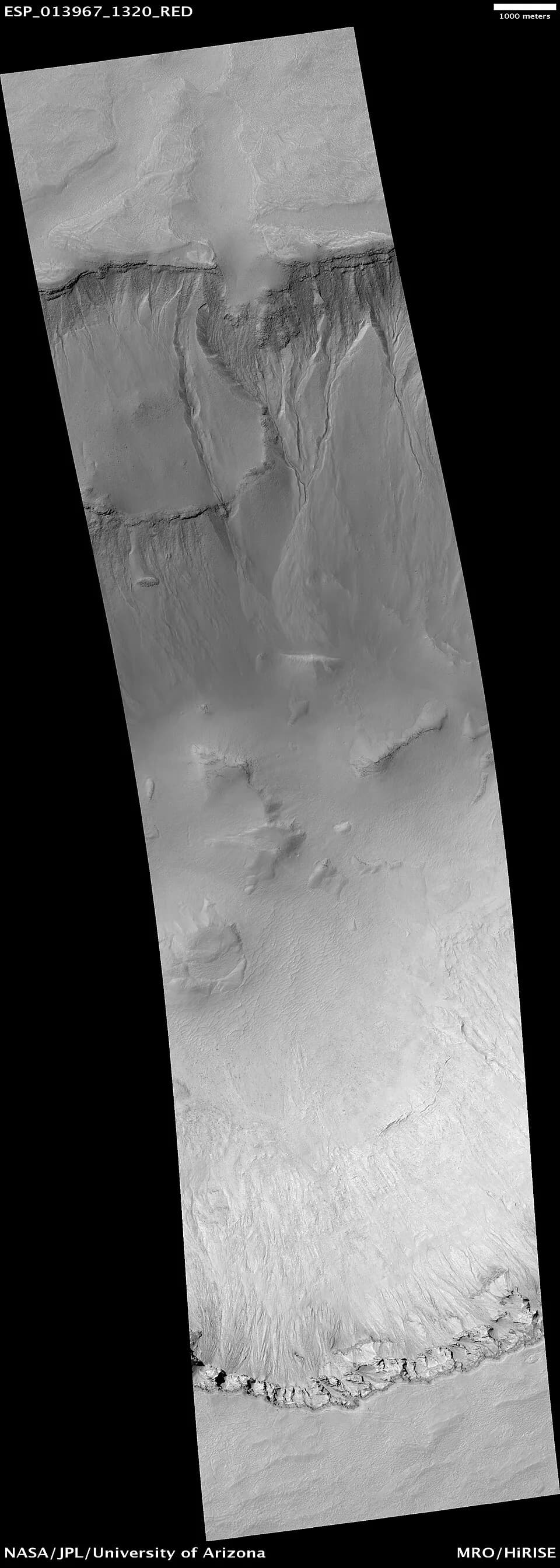 Isaac Asimov - Asimov Crater, as seen by hirise.  Location is 47.5 S and 5.5 E.