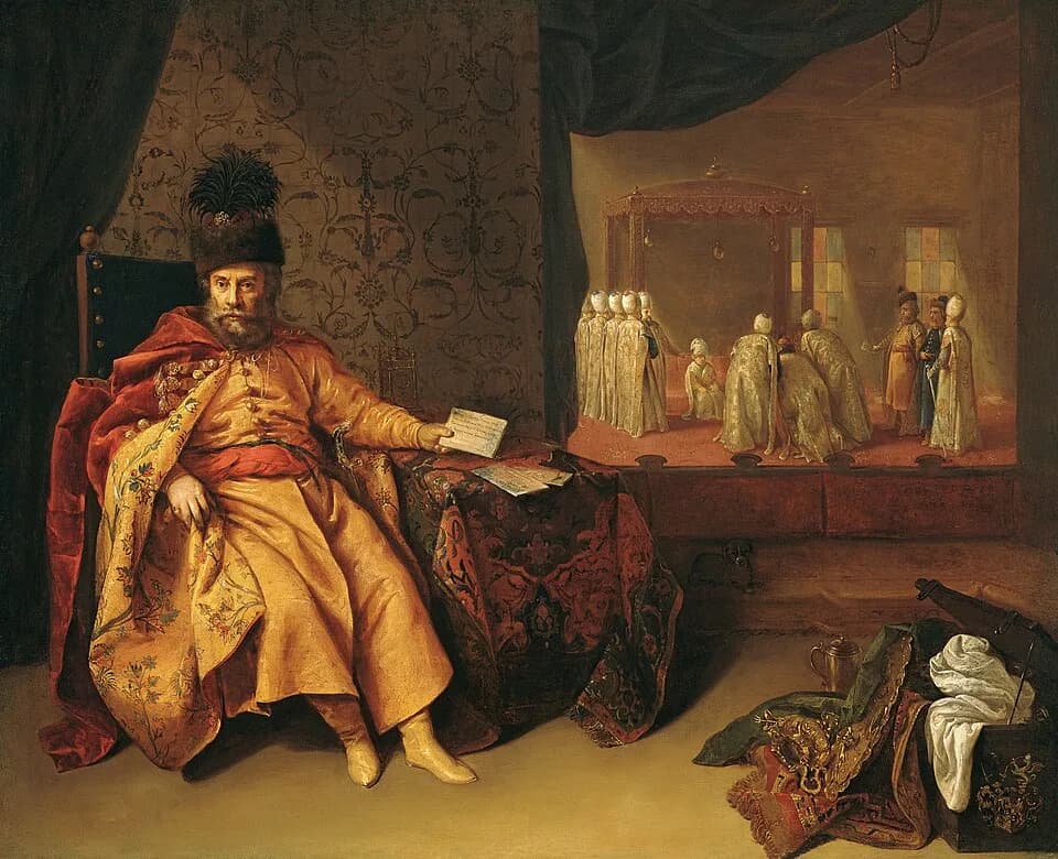 Mehmed IV - Johann Rudolph Schmid Freiherr von Schwarzenhorn beim Sultan im Jahre 1651.jpg