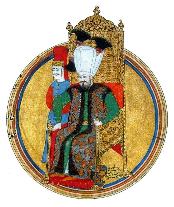 Mehmed IV - Sultan Mehmed IV. Ottoman miniature painting from a book from Constantinople. Österreichische Nationalbibliothek, Vienna (Inv. Cod. A.F. 50)
