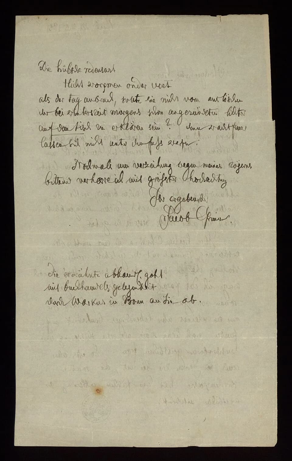 Jacob Grimm - Title[correspondence] Brieven van Jacob Grimm aan Jan Frans Willems.Description14 brieven.Publisher1834-1851.ContentsBrieven: Göttingen, 14 dec. 1834. -- Göttingen, 15 apr. 1835. -- Gött