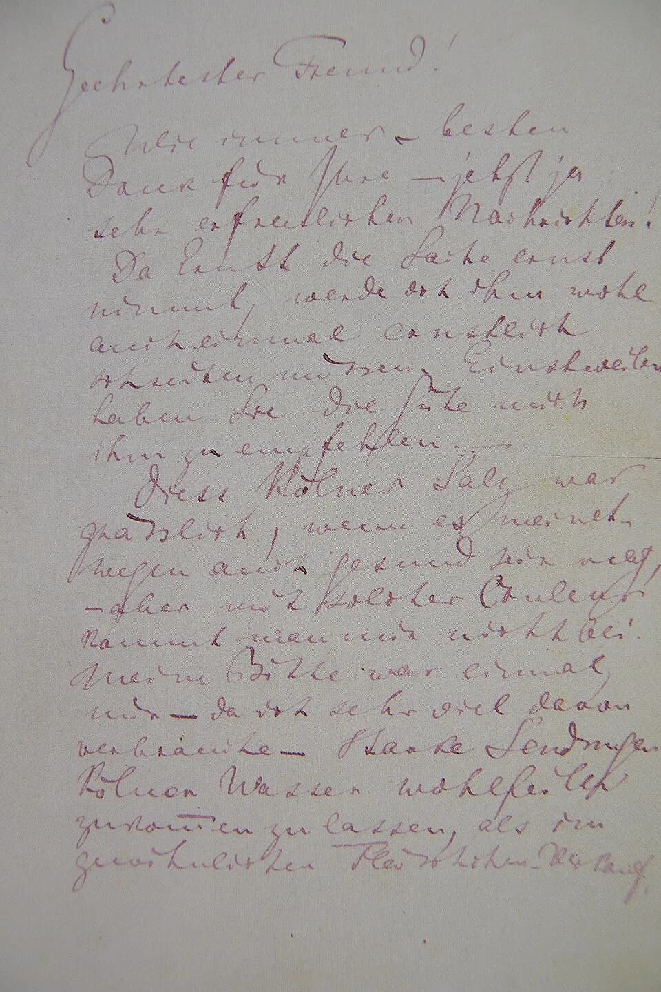 Richard Wagner - Brief von Richard Wagner an August Lesimple in Köln