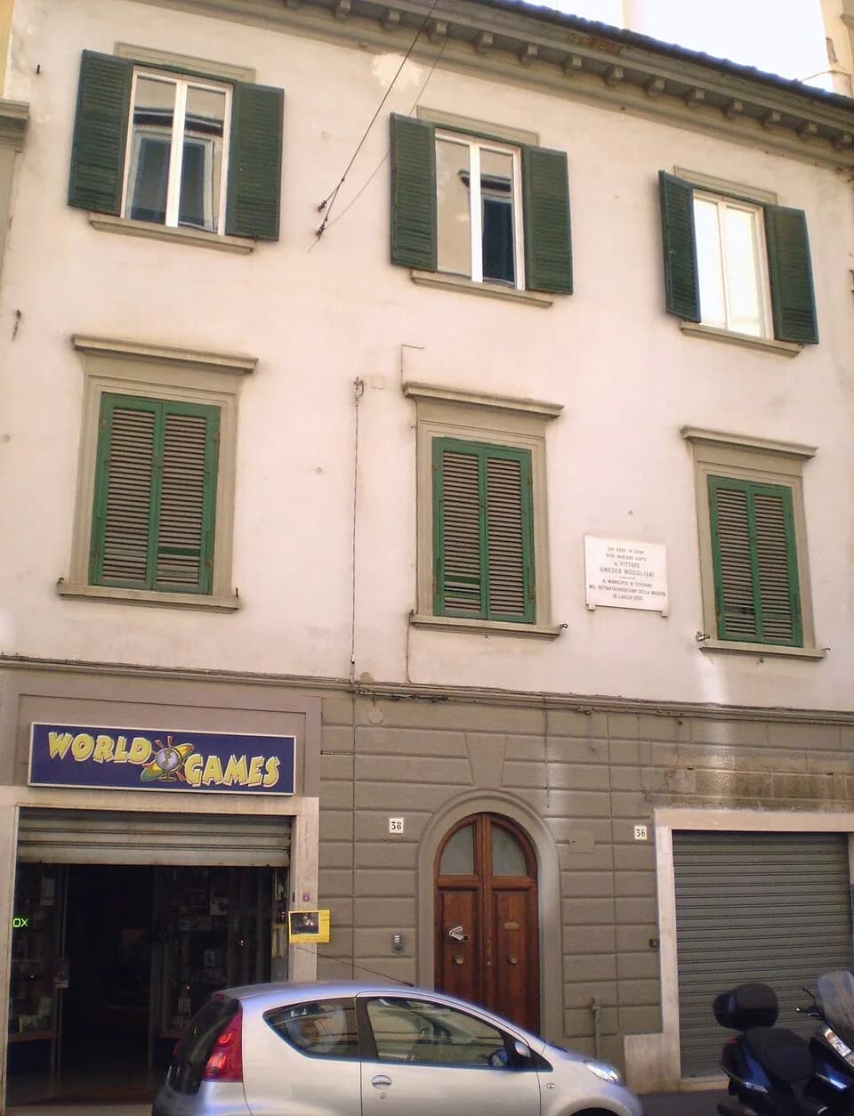 Amedeo Modigliani - Livorno: birthplace of Amedeo Modigliani, Via Roma 38.