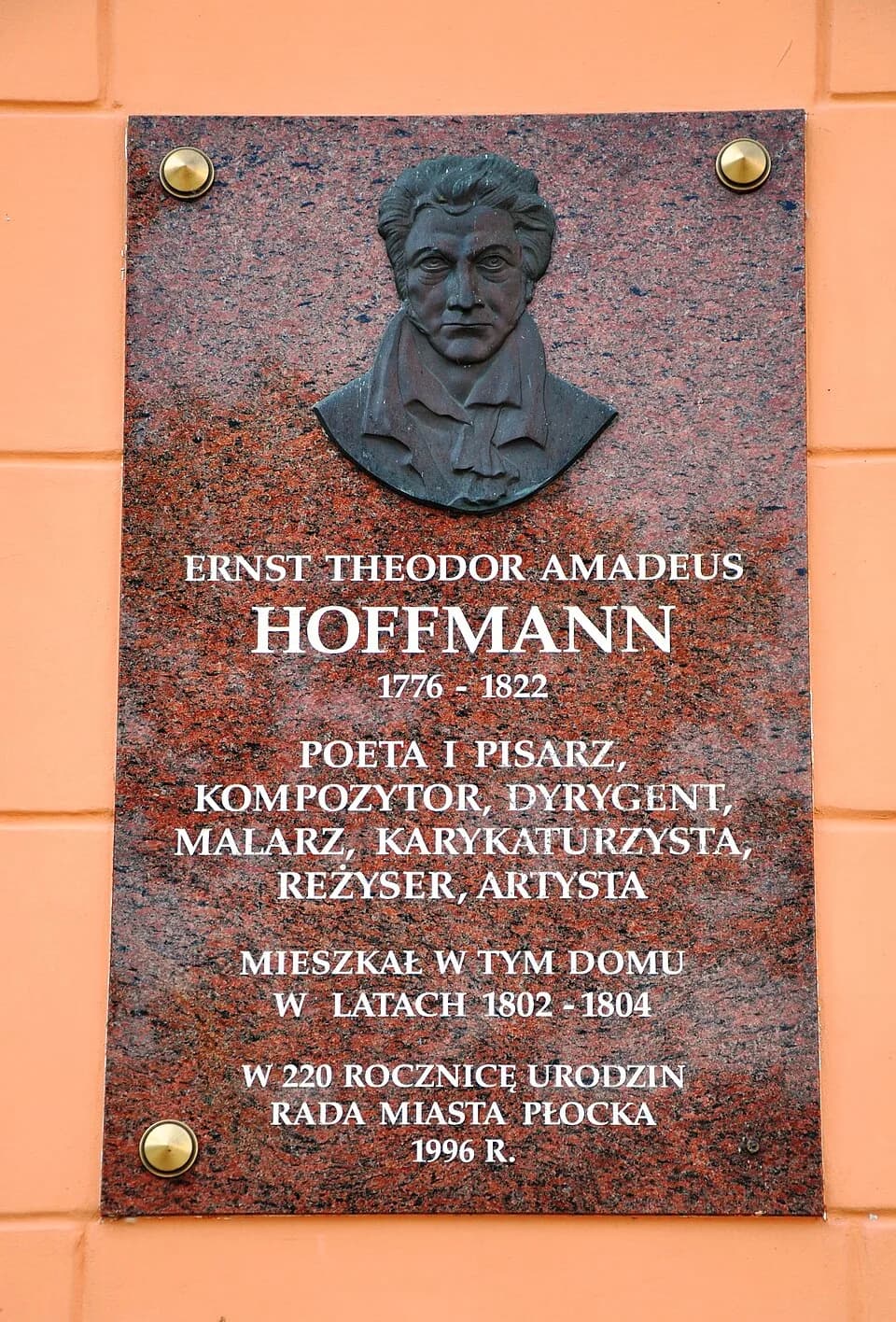 E. T. A. Hoffmann - Gedenktafel in Płock (Polen)