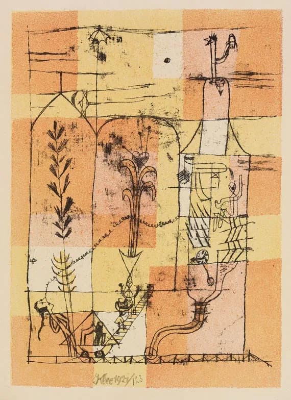E. T. A. Hoffmann - Hoffmanneske Szene. 1921. Farblithografie, Signiert, datiert und mit der Werknummer "123". 31,8 x 22,7 cm (Platte)