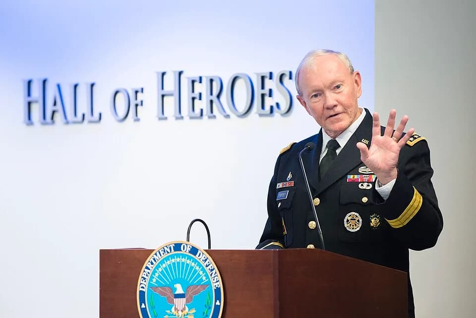 Paul Newman - Eighteenth Chairman of the Joint Chiefs of Staff Gen. Martin E. Dempsey speaks during the 16th Annual Newman's Own Awards, hosted in the Pentagon's Hall of Heroes, Sept. 2, 2015. During 