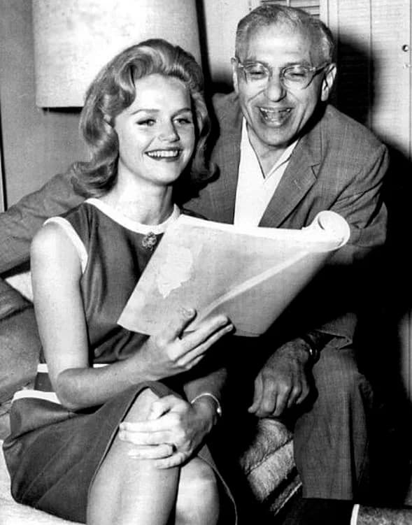 George Cukor - Lee Remick rehearsing with director George Cukor for Something's Got to Give, an ill-fated  project. It is an unfinished film first starring Marilyn Monroe, who died during its producti