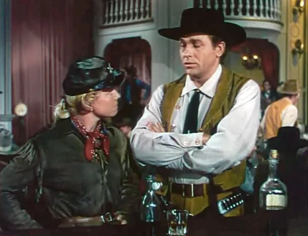 Doris Day - Cropped screenshot of Doris Day and Howard Keel from the trailer for the film Calamity Jane