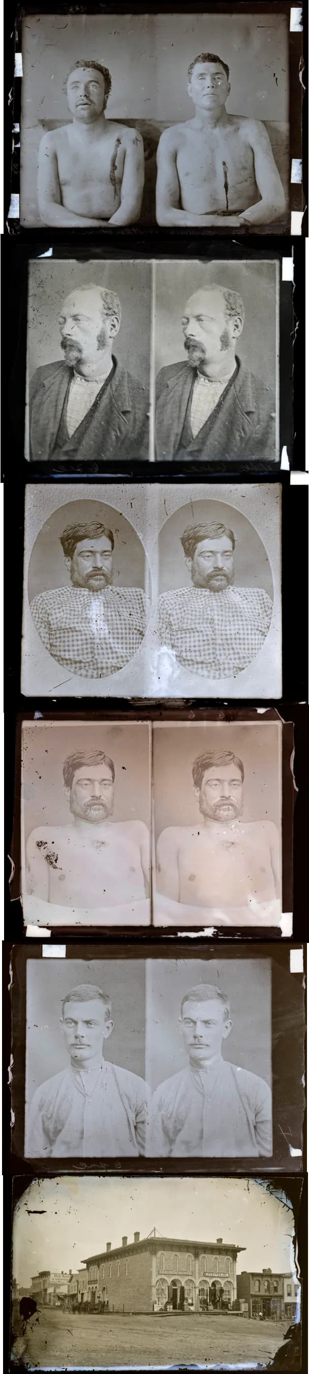 Jesse James - taken in the aftermath of the raid on the First National Bank in Northfield, Minnesota on September 7, 1876. Lot of 15 glass plate negatives of various sizes. Includes 10 collodion negat