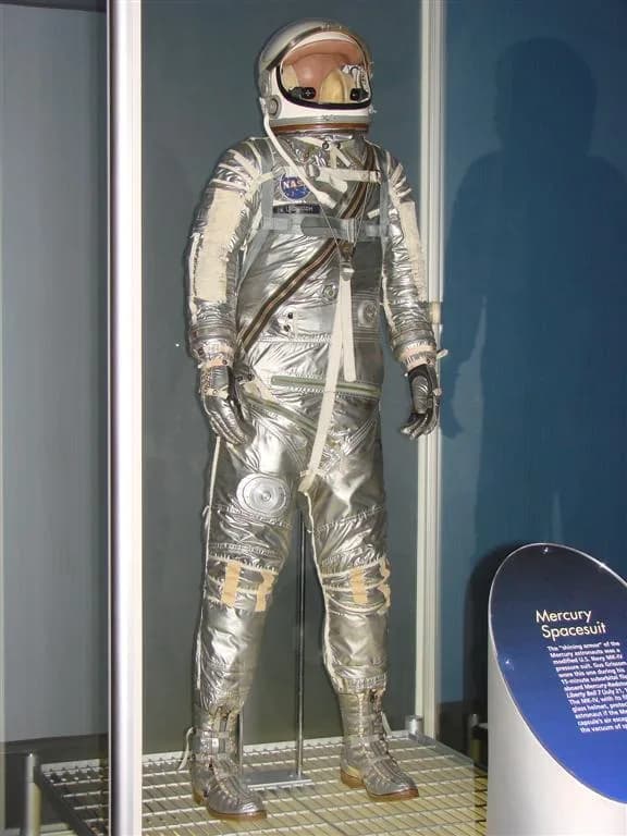 Gus Grissom - Modified US Navy MK-IV pressure suit worn by Gus Grissom during his 15-minute suborbital flight aboard Mercury-Redstone 4 Liberty Bell 7 (July 21, 1961). On display at the Astronaut Hal