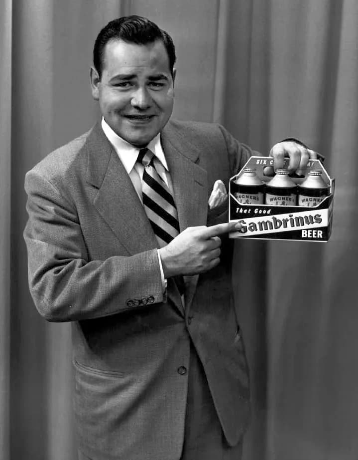 Jonathan Winters - Comedian Jonathan Winters, then known as Johnny Winters, promoting Gambrinus Beer in the early 1950's for August Wagner Breweries, Inc. on WBNS-TV in Columbus, Ohio.