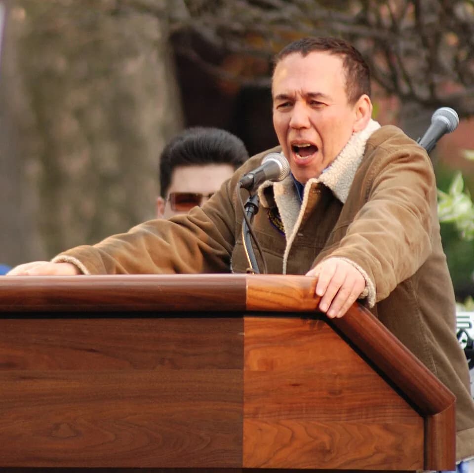 Gilbert Gottfried - Gilbert Gottfried at the Writer's Guild of America East Solidarity Rally in Washington Square (2007)