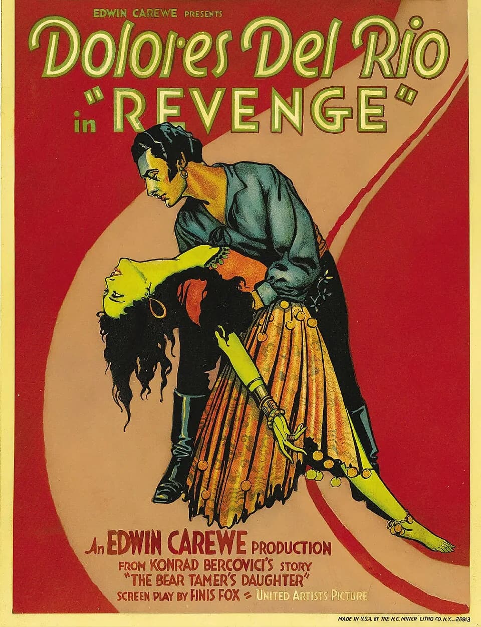 Dolores del Río - American window poster for the film Revenge (1928), starring Dolores del Río.