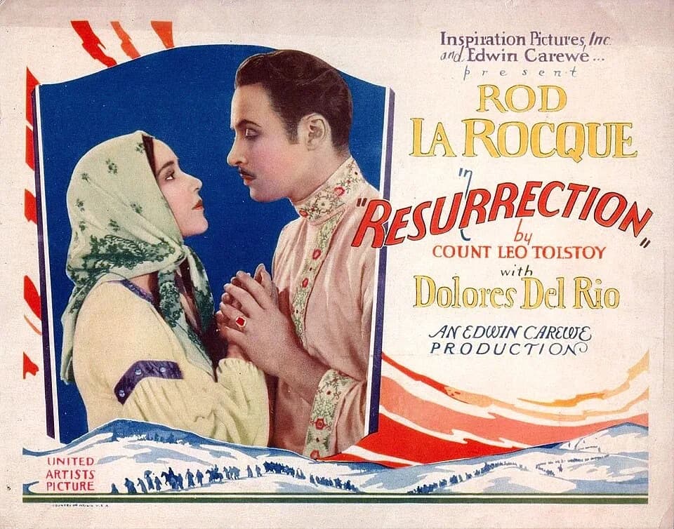 Dolores del Río - Lobby card for the American drama film Resurrection (1927).