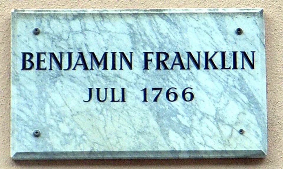 Benjamin Franklin - This image shows a informationsign in Göttigen.