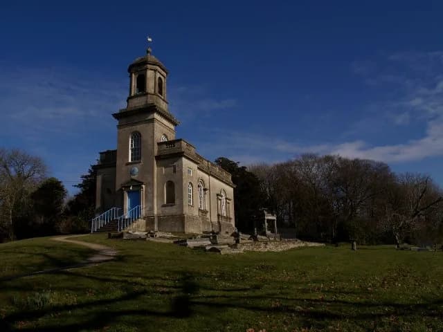 David Ricardo - St Nicholas' parish church, Hardenhuish, Chippenham, Wiltshire, seen from the southwest. on the right is the tomb of the economist David Ricardo at the right (1772–1823).