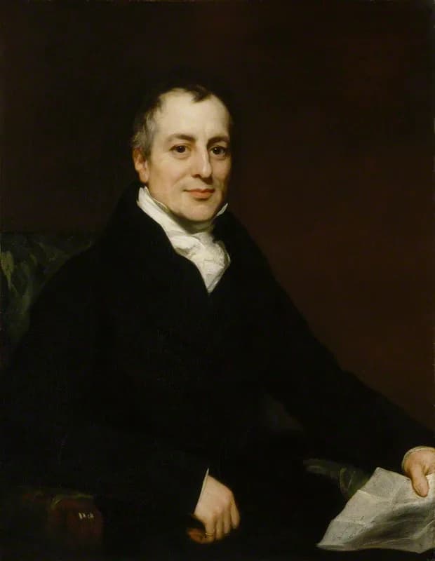 David Ricardo - Portrait of the British economist David Ricardo. Lent to the National portrait gallery by Christopher Ricardo, 2007. This painting shows Ricardo, aged 49 in 1821, just two years before