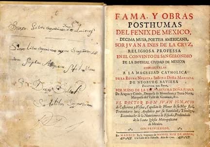Sor Juana Inés de la Cruz - First part of Sor Juana's complete works, Madrid, 1689.