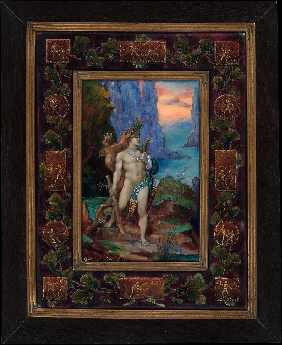 Gustave Moreau - French; Plaque; Enamels