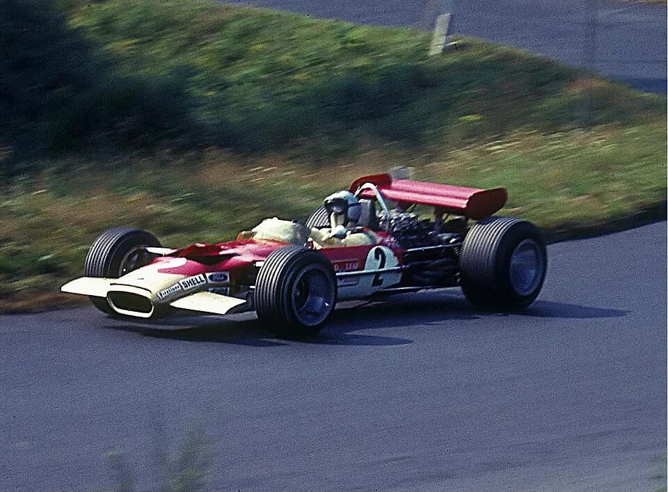 Jochen Rindt - Lotus 49B (Jochen Rindt) at the practice for 1969 German GP on Nürburgring