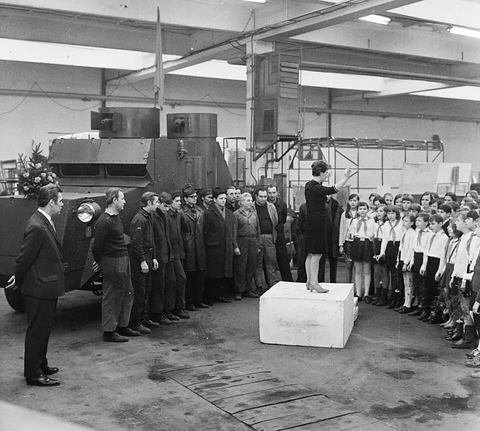 Vladimir Lenin - ~Ceremony in honor of the completion of a replica of Vladimir Lenin's armored car in Budapest.