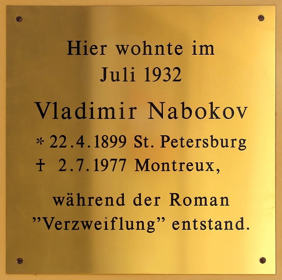 Vladimir Nabokov - Memorial plaque, Vladimir Nabokov, Westfälische Straße 29, Berlin-Halensee, Germany