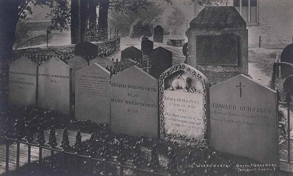 William Wordsworth - A photograph of poet William Wordsworth's grave in the 1910s.