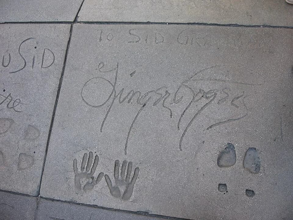 Ginger Rogers - A picture I take of Ginger Rogers' hand and foot prints at Grauman's Chinese Theatre.   Taken on September 3, 2007.