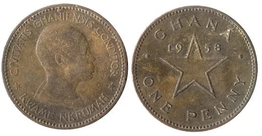 Kwame Nkrumah - 1 penny, the Ghanaian pound. Introduced in 1958