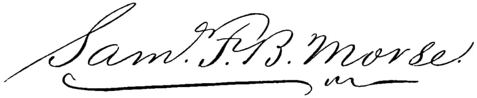 Samuel Finley Breese Morse - Signature of telegraphy pioneer Samuel F. B. Morse