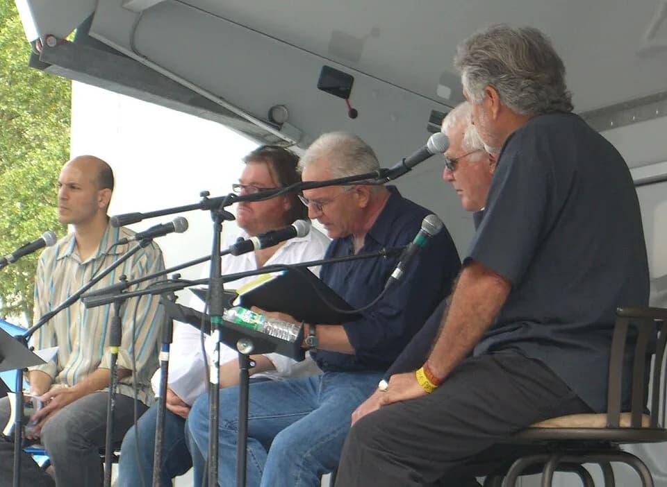 Mahmoud Darwish - Writers Fady Joudah, Sinan Antoon, Michael Palmer, Russell Banks and Breyten Breytenbach, speaking on a panel about the late writer Mahmoud Darwish, at the 2009 Brooklyn Book Festiva