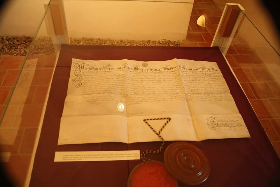Joseph II, Holy Roman Emperor - Confirmation of city laws of Třebíč by Joseph II. in exhibition 680 let městských práv v Třebíči v dobových písemnostech in Muzeum Vysočiny Třebíč in Třebíč, Třebíč Dis