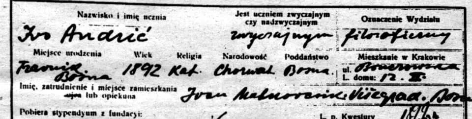 Ivo Andrić - Ivo Andric declaring himself as Croat.jpg
