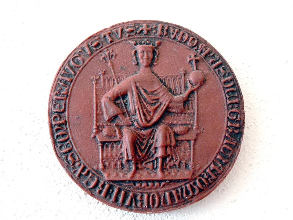 Rudolph I of Germany - Siegel Kaiser Rudolfs I. von Habsburg. Inscribed: RUDOLFUS DEI GRACIA ROMANORUM REX SEMPER AUGUSTUS ("Rudolf by the grace of God King of the Romans, ever majestic")