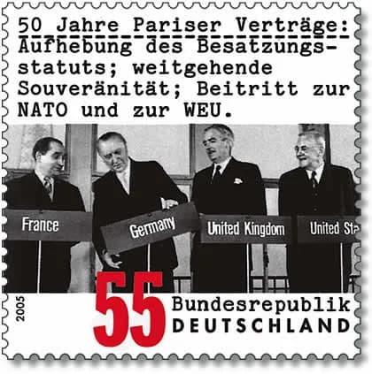 John Foster Dulles - 50 Jahre Pariser Verträge: Unterzeichnung der Pariser Verträge; Foto: © Keystone Pressedienst