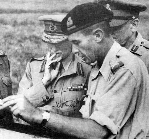 Jan Christiaan Smuts - Field Marshal J C Smuts (Prime Minister), Maj-Gen WH Evered Poole (GOC 6th SA Armoured Division) and Lt-Gen Sir Pierre van Ryneveld (SA Chief of Staff), in Italy, 24 June 1944. 