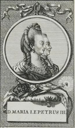 Pedro III of Portugal - Drawing of Queen Maria I of Portugal with her husband Pedro III by Manuel da Silva Godinho