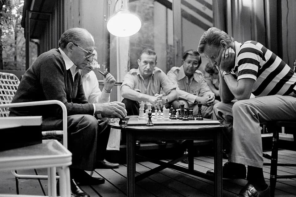 Zbigniew Brzezinski - Israeli Prime Minister Menachem Begin engages U.S. National Security Advisor Zbigniew Brzezinski in a game of chess at Camp David