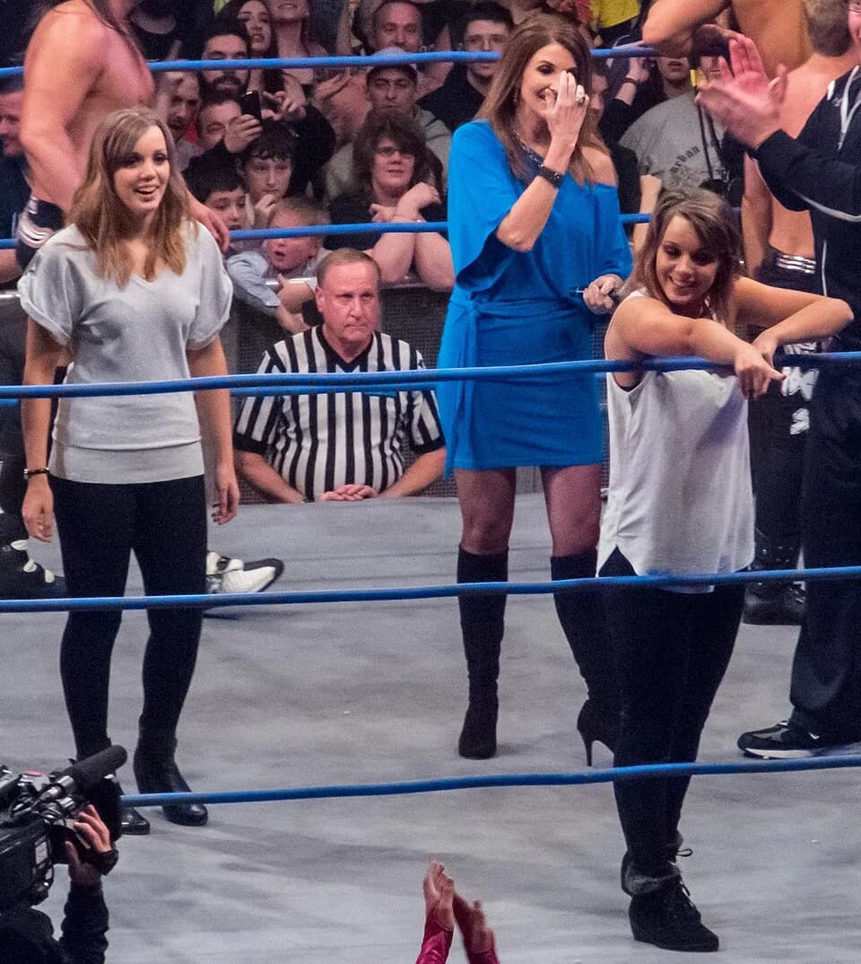 Dixie Carter - The Blossom Twins with Dixie Carter (center) at the Impact! TV Tapings in Wembley, England on January 26, 2013.