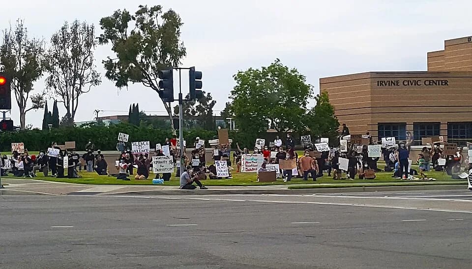 George Floyd - Irvine Civic Center Protesters protesting the murder of George Floyd and police brutality