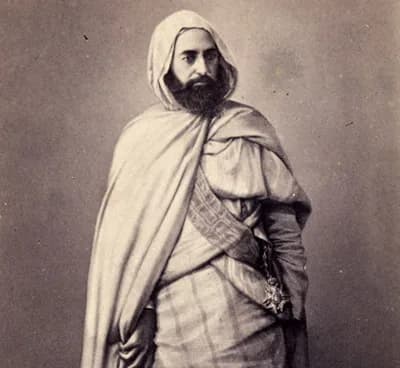 Abdelkader El Djezairi - Photograph of Abdul Qadir Al-Jazairi, wearing the sash of the Legion d'Honneur presented to him by the French Government,photographed by Mayer &amp; Pierson, [photographes De 